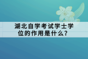湖北自學考試學士學位的作用是什么？
