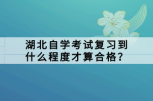 湖北自學考試復習到什么程度才算合格？