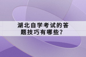 湖北自學(xué)考試的答題技巧有哪些？
