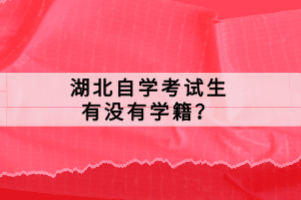 湖北自學考試生有沒有學籍？