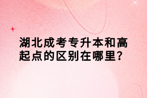 湖北成考專升本和高起點(diǎn)的區(qū)別在哪里？