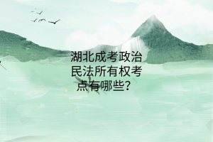 湖北成考政治民法所有權(quán)考點(diǎn)有哪些？