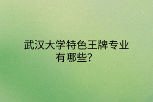 武漢大學(xué)特色王牌專業(yè)有哪些？