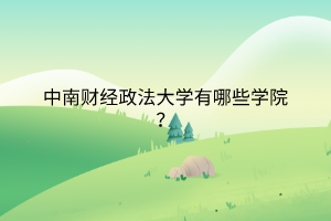 中南財經(jīng)政法大學(xué)有哪些學(xué)院？