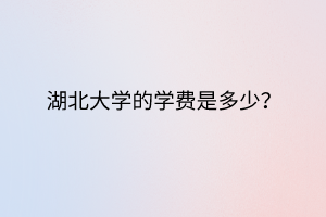 湖北大學(xué)的學(xué)費(fèi)是多少？