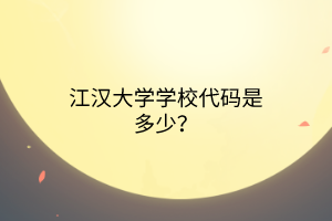江漢大學(xué)學(xué)校代碼是多少？
