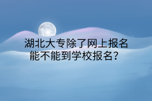 湖北大專除了網(wǎng)上報名能不能到學校報名？