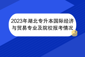 2023年湖北專升本國際經(jīng)濟(jì)與貿(mào)易專業(yè)及院校報(bào)考情況