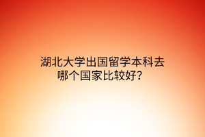 湖北大學(xué)出國留學(xué)本科去哪個國家比較好？