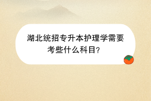 湖北統(tǒng)招專升本護(hù)理學(xué)需要考些什么科目？