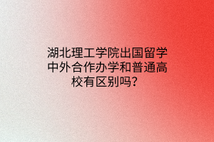 湖北理工學(xué)院出國留學(xué)中外合作辦學(xué)和普通高校有區(qū)別嗎？