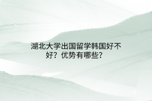 湖北大學(xué)出國(guó)留學(xué)韓國(guó)好不好？?jī)?yōu)勢(shì)有哪些？