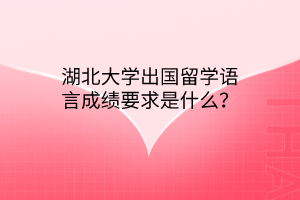 湖北大學(xué)出國留學(xué)語言成績要求是什么？