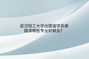 武漢輕工大學(xué)出國(guó)留學(xué)去英國(guó)讀哪些專業(yè)好就業(yè)？