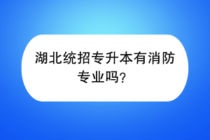 湖北統(tǒng)招專升本有消防專業(yè)嗎？