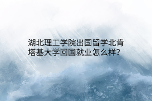 湖北理工學(xué)院出國(guó)留學(xué)北肯塔基大學(xué)回國(guó)就業(yè)怎么樣？