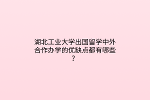 湖北工業(yè)大學(xué)出國(guó)留學(xué)中外合作辦學(xué)的優(yōu)缺點(diǎn)都有哪些？