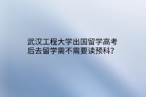 武漢工程大學(xué)出國留學(xué)高考后去留學(xué)需不需要讀預(yù)科？