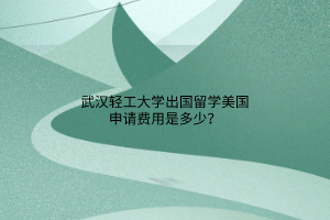 武漢輕工大學出國留學美國申請費用是多少？
