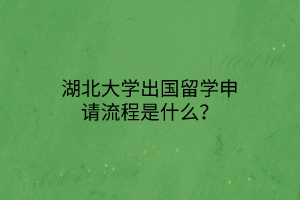 湖北大學(xué)出國留學(xué)申請流程是什么？