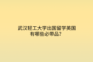 武漢輕工大學(xué)出國(guó)留學(xué)英國(guó)有哪些必帶品？