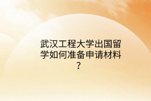 武漢工程大學(xué)出國(guó)留學(xué)如何準(zhǔn)備申請(qǐng)材料？