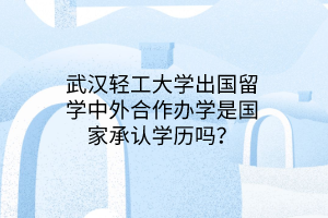 武漢輕工大學(xué)出國留學(xué)中外合作辦學(xué)是國家承認(rèn)學(xué)歷嗎？