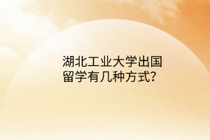 湖北工業(yè)大學(xué)出國(guó)留學(xué)有幾種方式？
