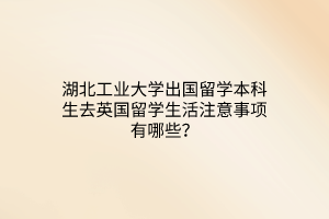 湖北工業(yè)大學(xué)出國(guó)留學(xué)本科生去英國(guó)留學(xué)生活注意事項(xiàng)有哪些？