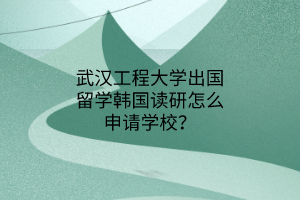 武漢工程大學(xué)出國留學(xué)韓國讀研怎么申請學(xué)校？