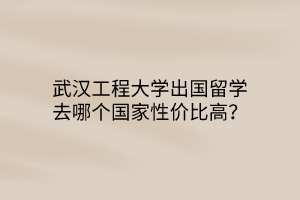 武漢工程大學出國留學去哪個國家性價比高？