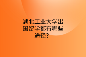 湖北工業(yè)大學(xué)出國留學(xué)都有哪些途徑？