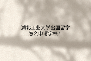 湖北工業(yè)大學(xué)出國(guó)留學(xué)怎么申請(qǐng)學(xué)校？