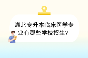 湖北專升本臨床醫(yī)學(xué)專業(yè)有哪些學(xué)校招生？