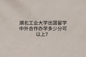 湖北工業(yè)大學出國留學中外合作辦學多少分可以上？