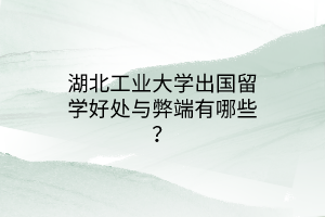 湖北工業(yè)大學(xué)出國(guó)留學(xué)好處與弊端有哪些？