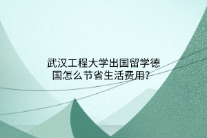 武漢工程大學出國留學德國怎么節(jié)省生活費用？