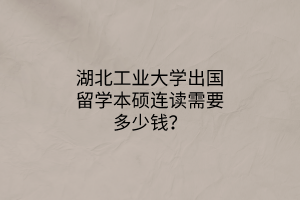湖北工業(yè)大學出國留學本碩連讀需要多少錢？