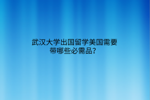 武漢大學(xué)出國留學(xué)美國需要帶哪些必需品？