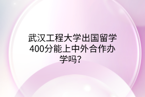 武漢工程大學(xué)出國留學(xué)400分能上中外合作辦學(xué)嗎？