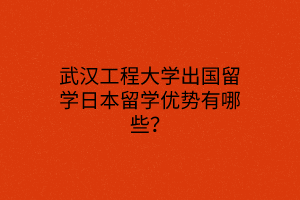 武漢工程大學(xué)出國(guó)留學(xué)日本留學(xué)優(yōu)勢(shì)有哪些？