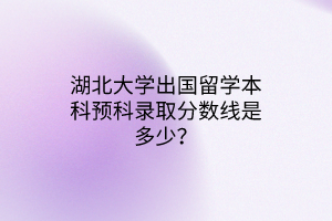 湖北大學(xué)出國(guó)留學(xué)本科預(yù)科錄取分?jǐn)?shù)線是多少？