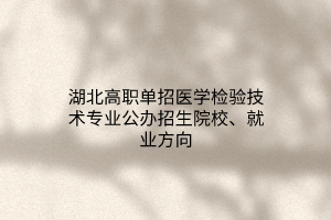 湖北高職單招醫(yī)學(xué)檢驗(yàn)技術(shù)專(zhuān)業(yè)公辦招生院校、就業(yè)方向