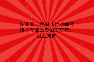 湖北高職單招飛行器維修技術(shù)專業(yè)公辦招生院校、就業(yè)方向