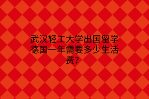 武漢輕工大學(xué)出國(guó)留學(xué)德國(guó)一年需要多少生活費(fèi)？