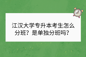 江漢大學(xué)專升本考生怎么分班？是單獨(dú)分班嗎？