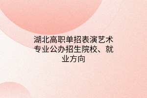湖北高職單招表演藝術(shù)專業(yè)公辦招生院校、就業(yè)方向