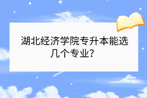 湖北經(jīng)濟(jì)學(xué)院專升本能選幾個專業(yè)？