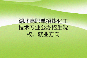 湖北高職單招煤化工技術(shù)專業(yè)公辦招生院校、就業(yè)方向