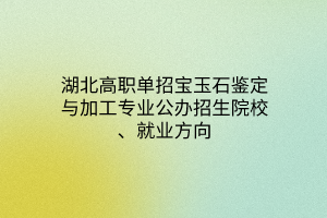 湖北高職單招寶玉石鑒定與加工專業(yè)公辦招生院校、就業(yè)方向